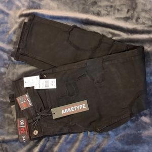 Arketype Black Men's Ripped Jeans